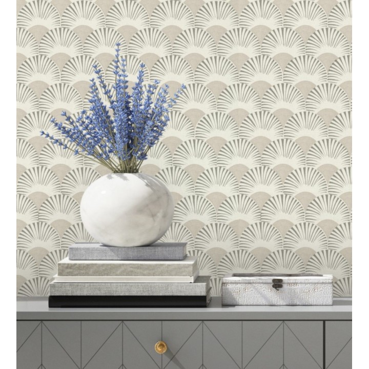 Papel pintado geométrico de abanicos japoneses - Mayuri Sensu 682706