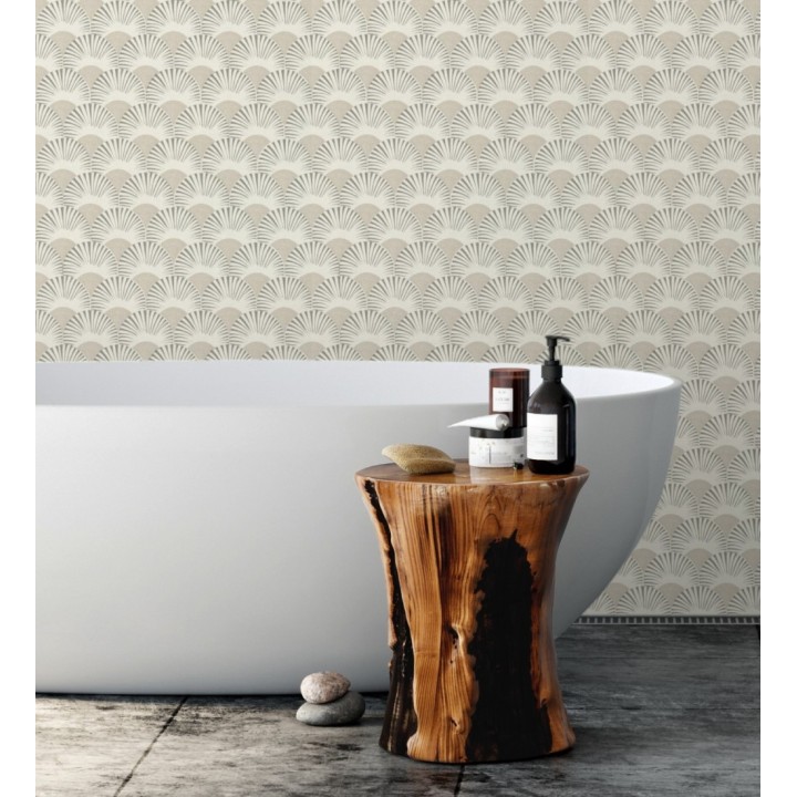 Papel pintado geométrico de abanicos japoneses - Mayuri Sensu 682706