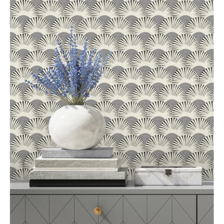 Papel pintado geométrico de abanicos japoneses - Mayuri Sensu 682707