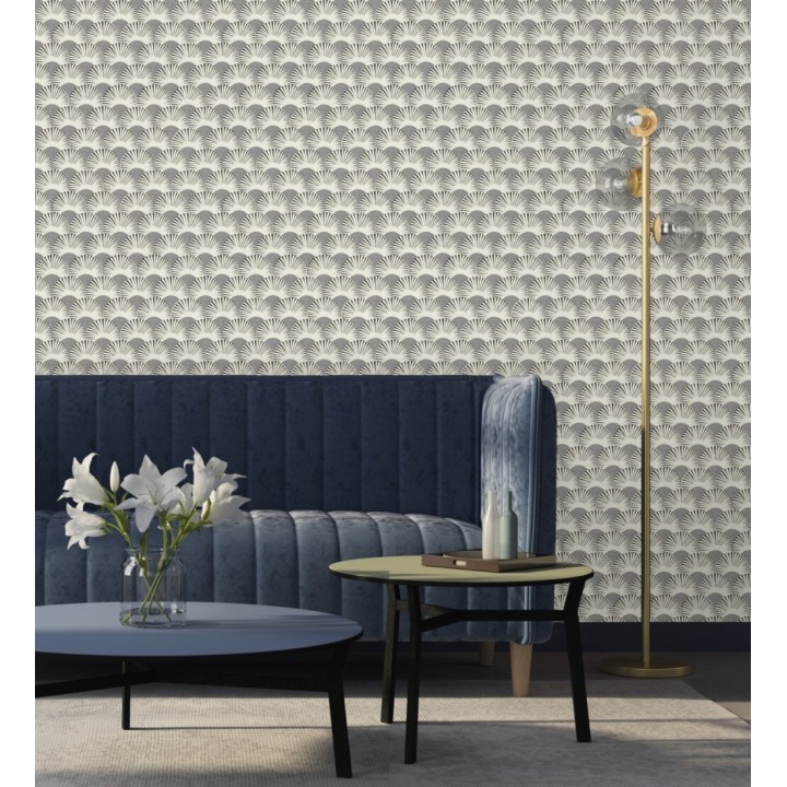 Papel pintado geométrico de abanicos japoneses - Mayuri Sensu 682707