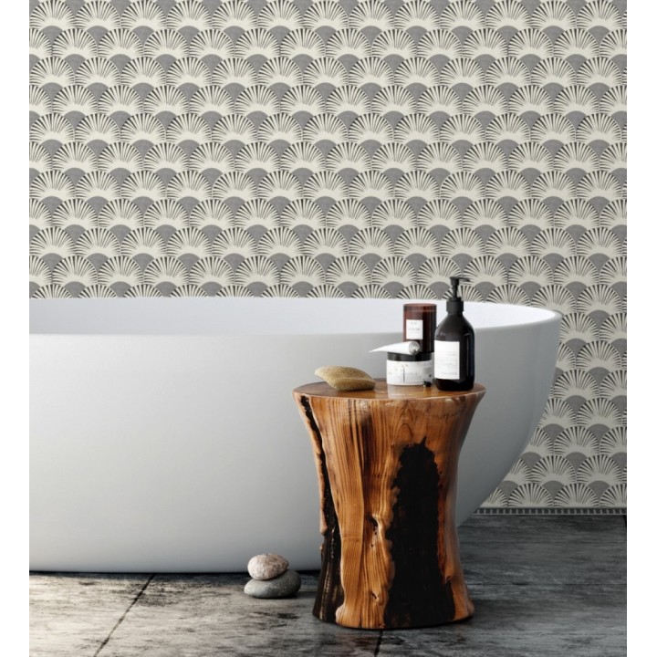 Papel pintado geométrico de abanicos japoneses - Mayuri Sensu 682707