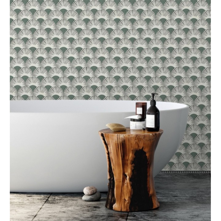 Papel pintado geométrico de abanicos japoneses - Mayuri Sensu 682708