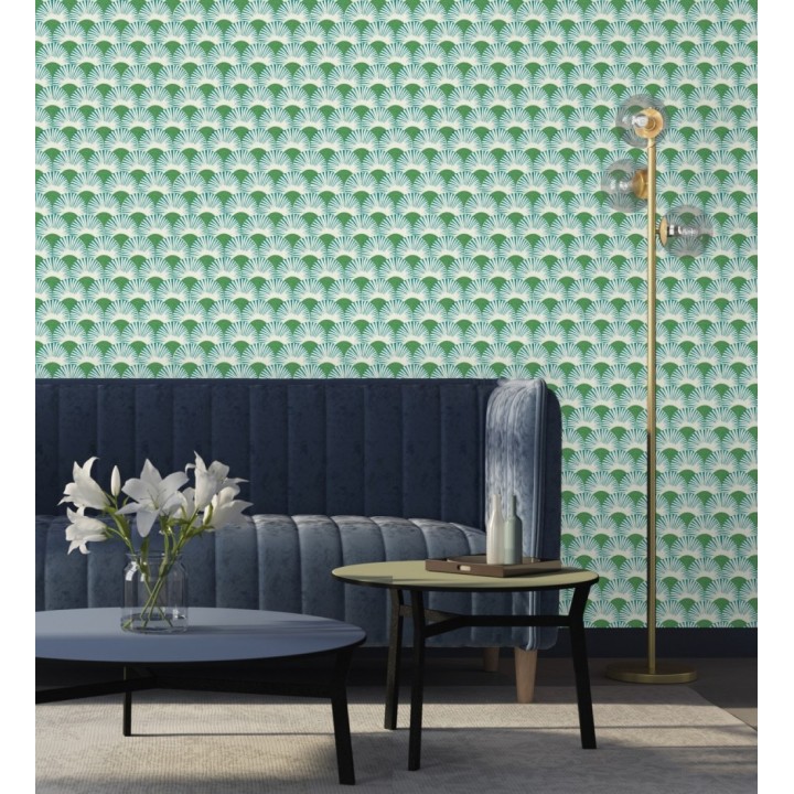 Papel pintado geométrico de abanicos japoneses - Mayuri Sensu 682709