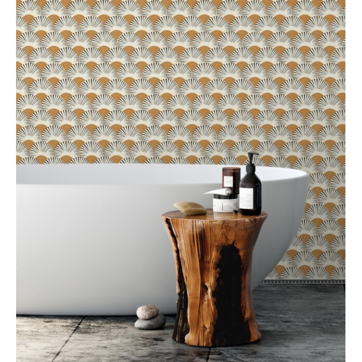 Papel pintado geométrico de abanicos japoneses - Mayuri Sensu 682711