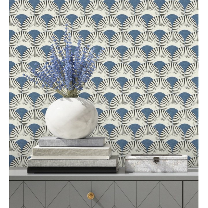 Papel pintado geométrico de abanicos japoneses - Mayuri Sensu 682712