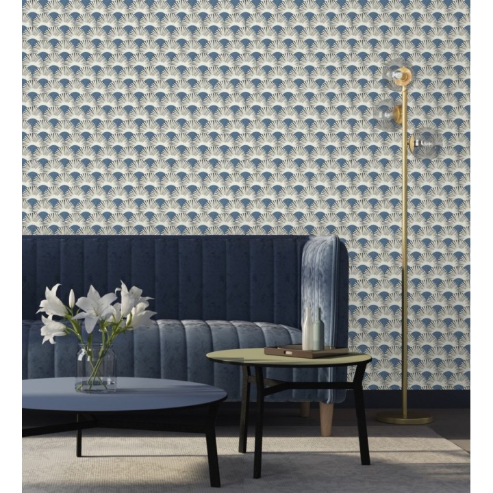 Papel pintado geométrico de abanicos japoneses - Mayuri Sensu 682712