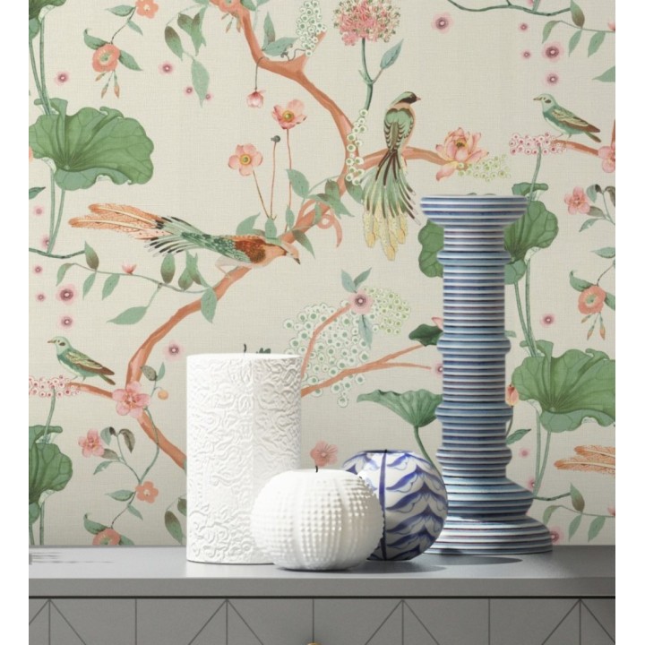 Papel pintado de pájaros y flores estilo japonés - Ren Saku 682713