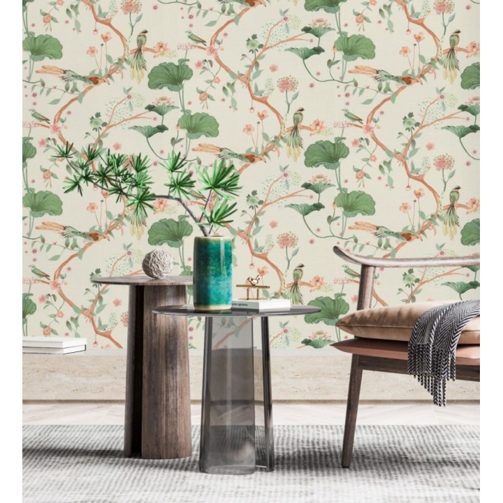 Papel pintado de pájaros y flores estilo japonés - Ren Saku 682713