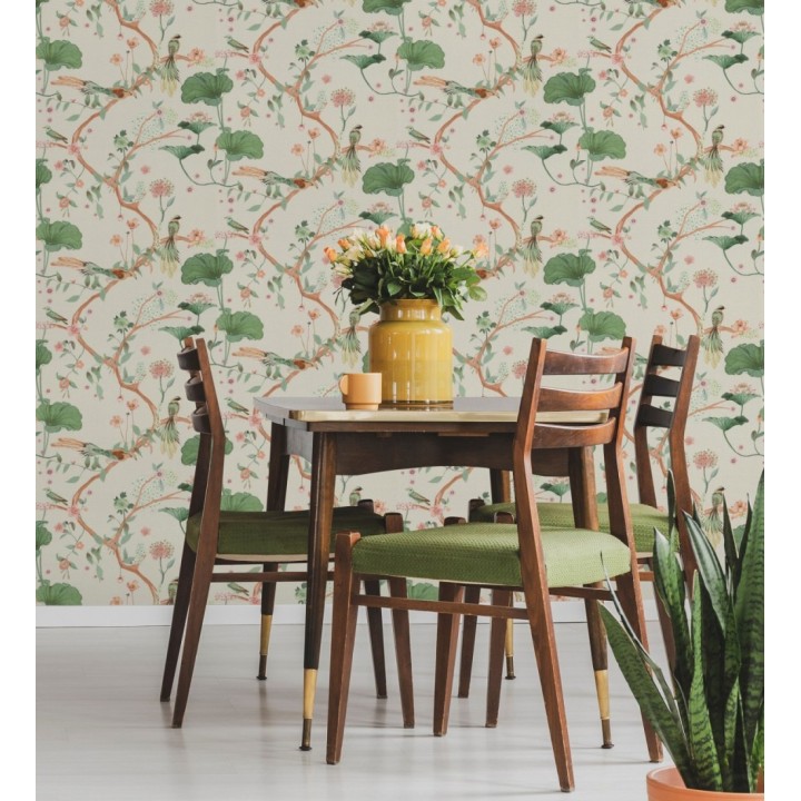 Papel pintado de pájaros y flores estilo japonés - Ren Saku 682713