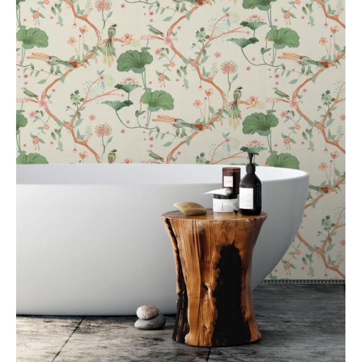 Papel pintado de pájaros y flores estilo japonés - Ren Saku 682713