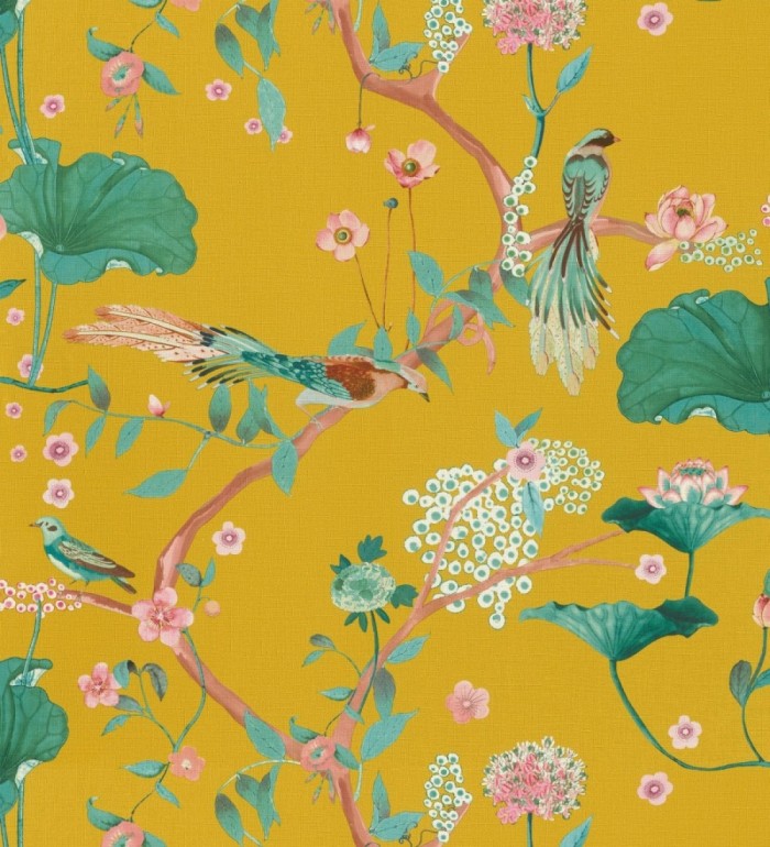 Papel pintado de pájaros y flores estilo japonés - Ren Saku 682714