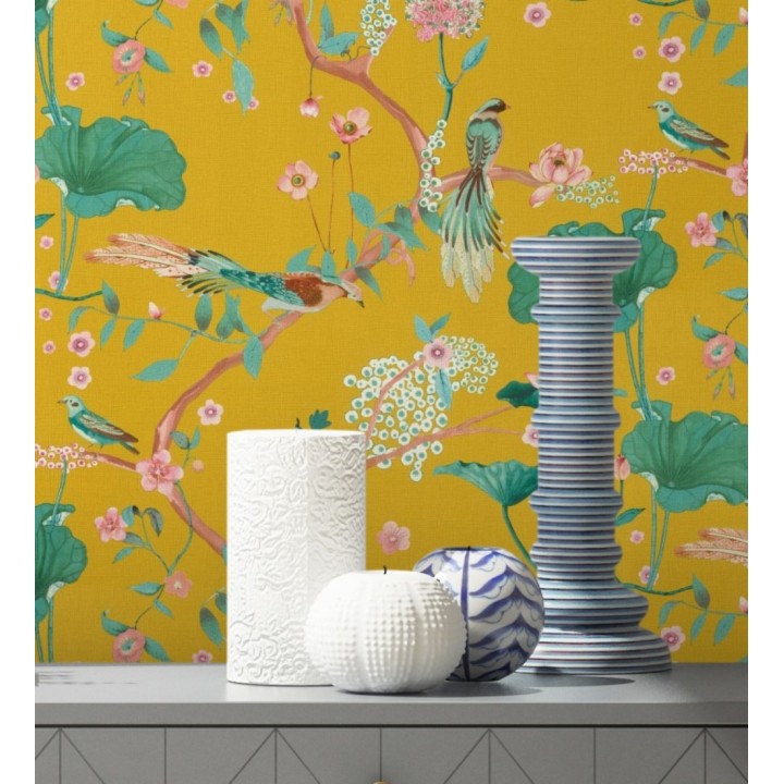 Papel pintado de pájaros y flores estilo japonés - Ren Saku 682714