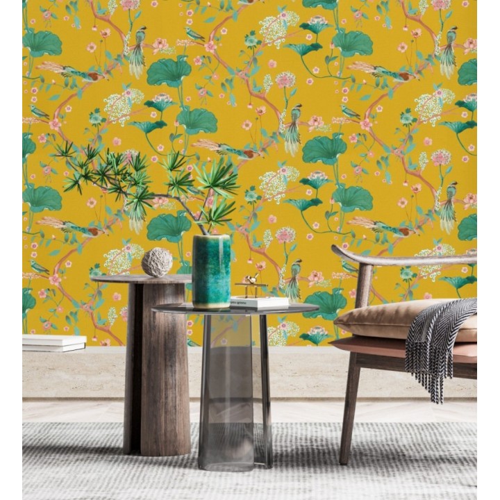 Papel pintado de pájaros y flores estilo japonés - Ren Saku 682714