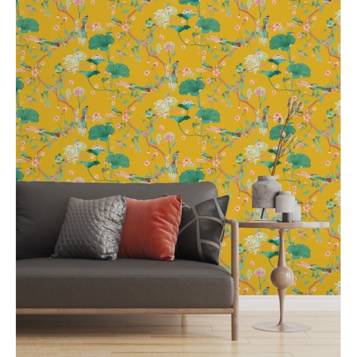 Papel pintado de pájaros y flores estilo japonés - Ren Saku 682714