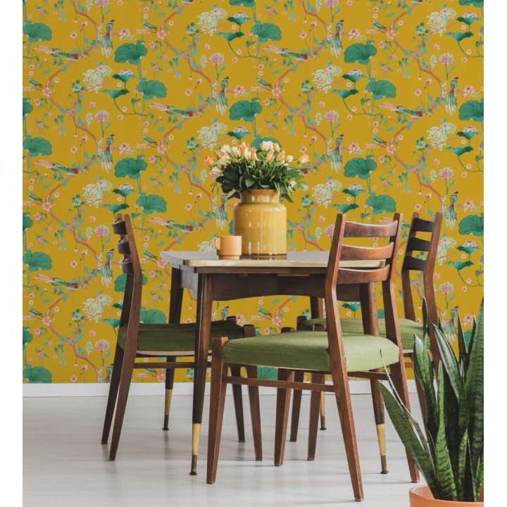 Papel pintado de pájaros y flores estilo japonés - Ren Saku 682714