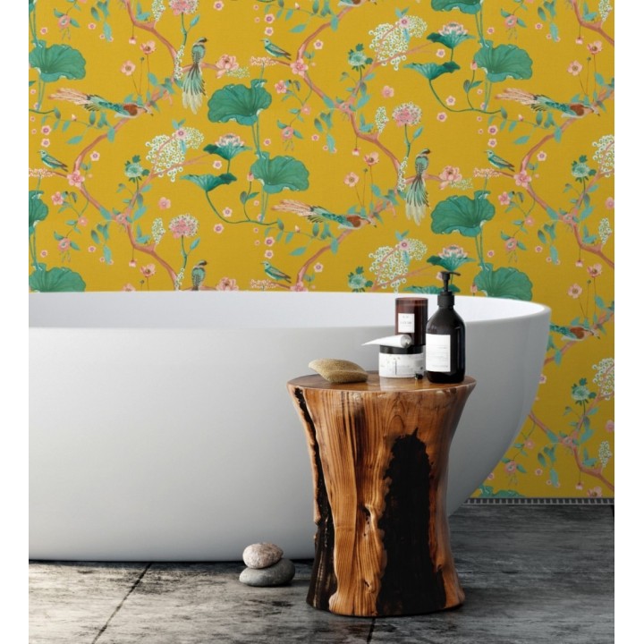 Papel pintado de pájaros y flores estilo japonés - Ren Saku 682714