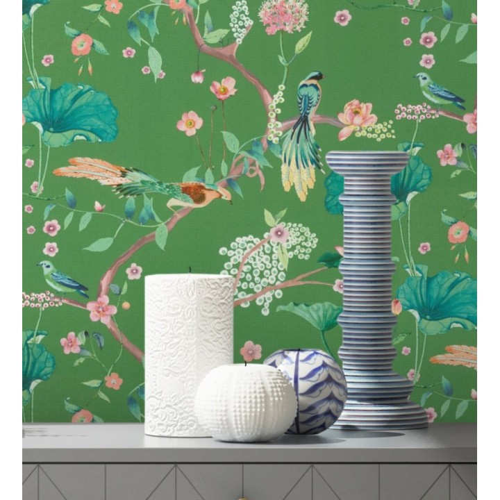 Papel pintado de pájaros y flores estilo japonés - Ren Saku 682715
