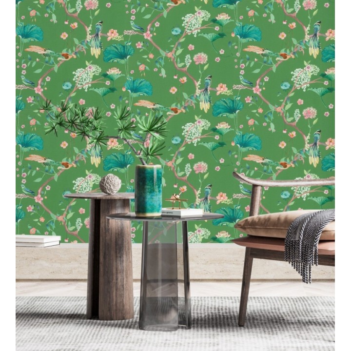 Papel pintado de pájaros y flores estilo japonés - Ren Saku 682715