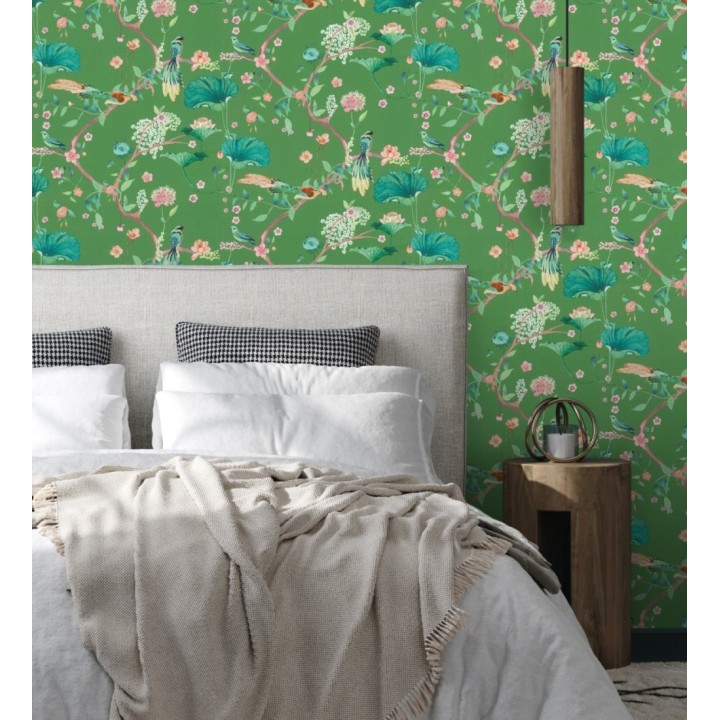 Papel pintado de pájaros y flores estilo japonés - Ren Saku 682715