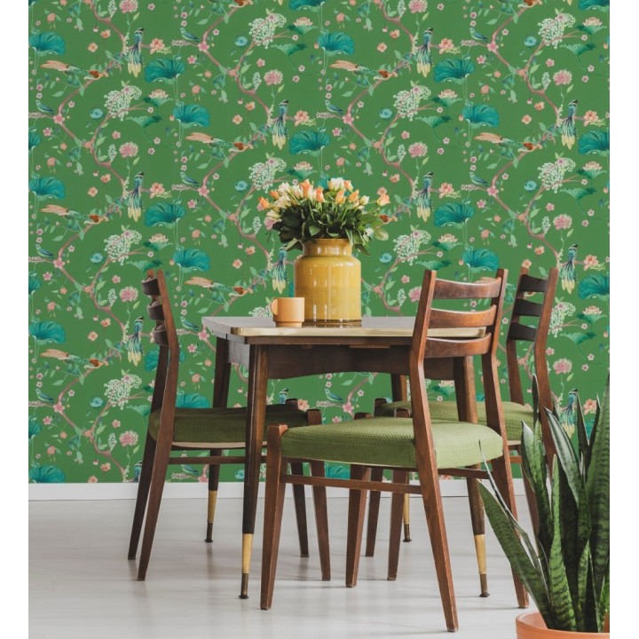 Papel pintado de pájaros y flores estilo japonés - Ren Saku 682715