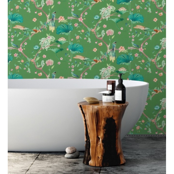 Papel pintado de pájaros y flores estilo japonés - Ren Saku 682715