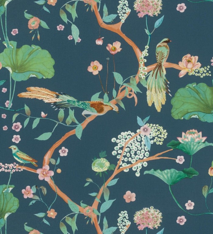 Papel pintado de pájaros y flores estilo japonés - Ren Saku 682716