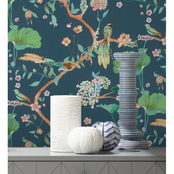 Papel pintado de pájaros y flores estilo japonés - Ren Saku 682716