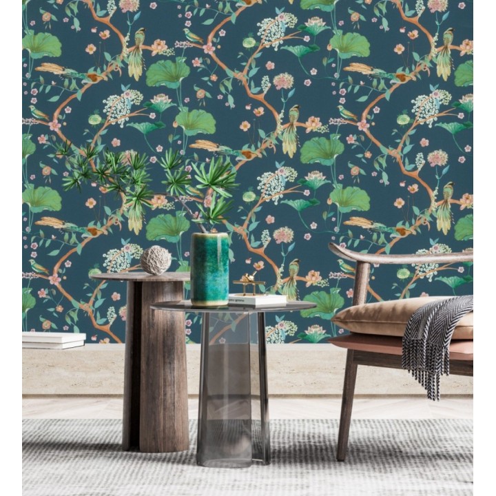 Papel pintado de pájaros y flores estilo japonés - Ren Saku 682716