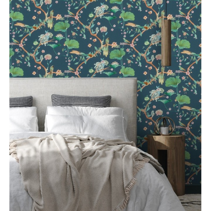 Papel pintado de pájaros y flores estilo japonés - Ren Saku 682716