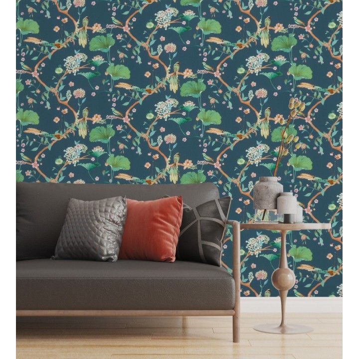 Papel pintado de pájaros y flores estilo japonés - Ren Saku 682716