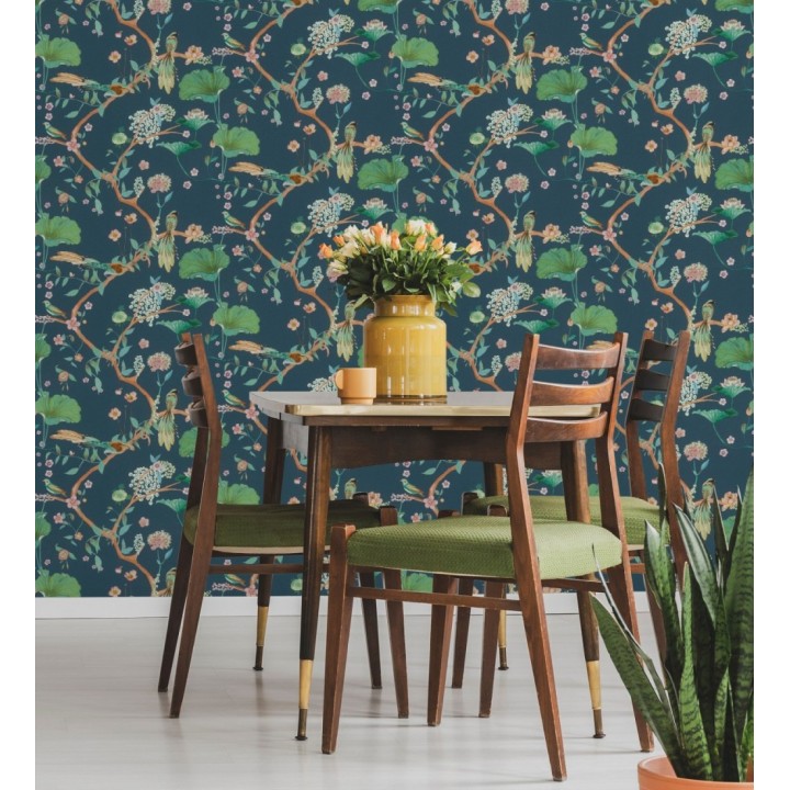 Papel pintado de pájaros y flores estilo japonés - Ren Saku 682716