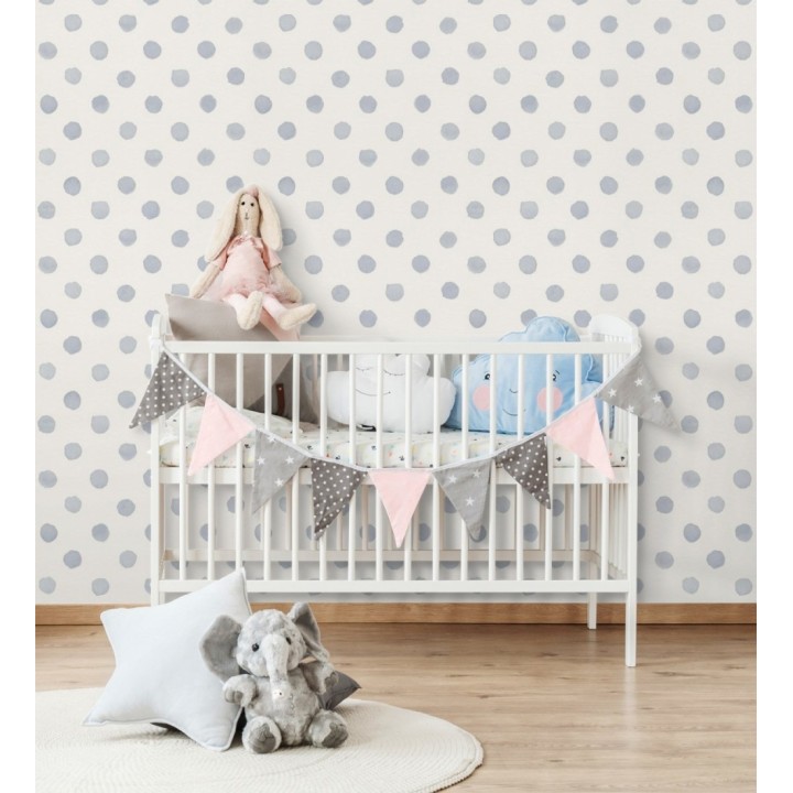 Papel pintado de lunares topos color celeste - Claudy Dots 682728