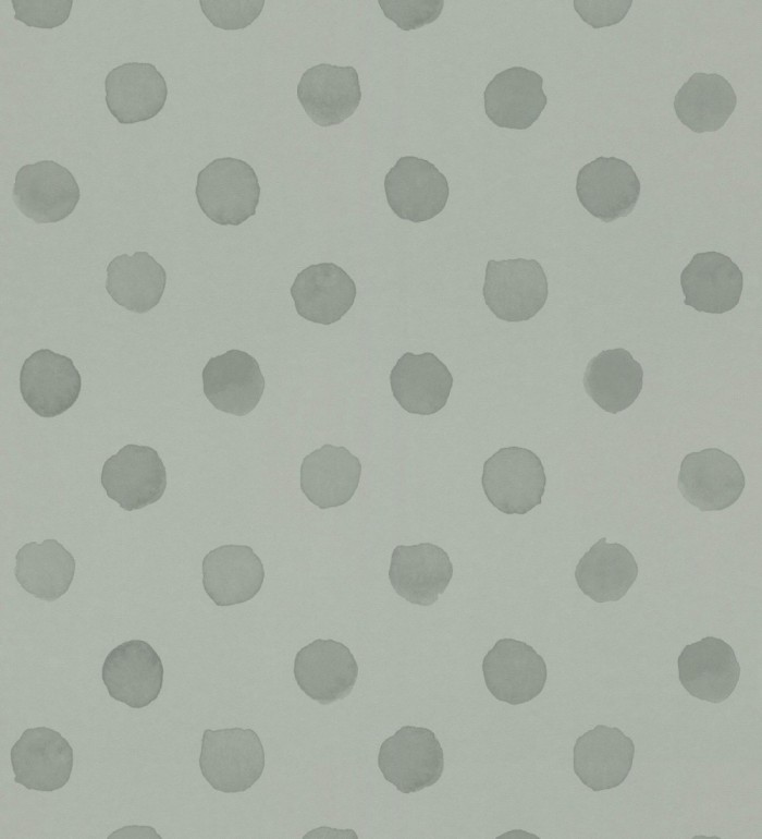 Papel pintado de lunares topos color verde grisáceo - Claudy Dots 682729