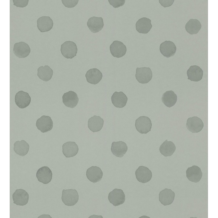 Papel pintado de lunares topos color verde grisáceo - Claudy Dots 682729