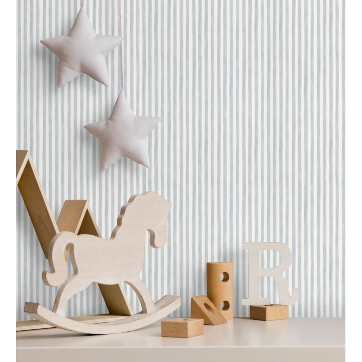 Papel pintado de raya finas azules infantiles - Favorite stripes 682740