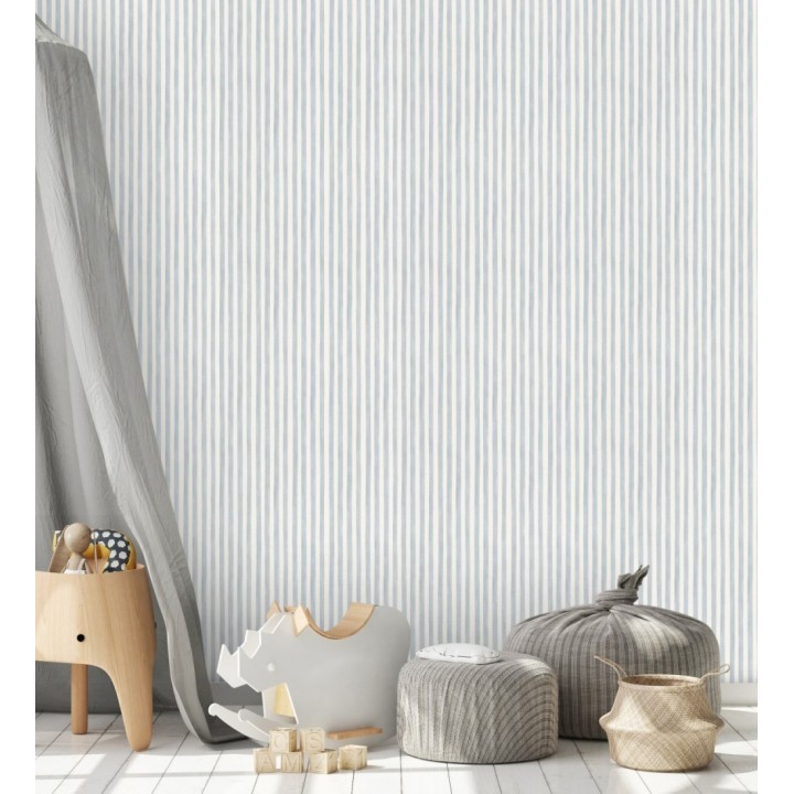 Papel pintado de raya finas azules infantiles - Favorite stripes 682740
