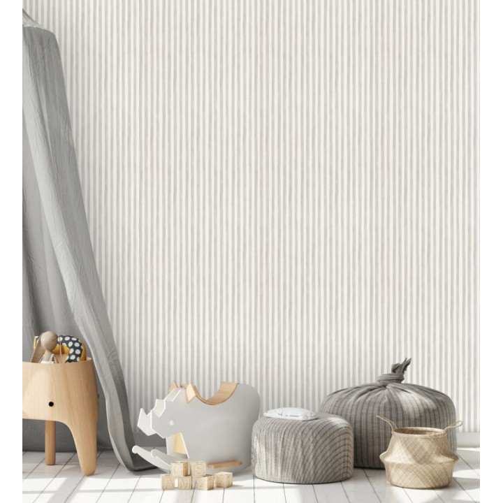 Papel pintado de raya finas grises infantiles - Favorite stripes 682742