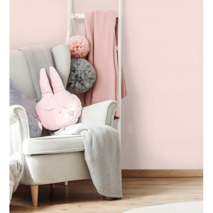 Papel pintado de hojas pequeñas fondo rosa - Laurel Lattice 682744