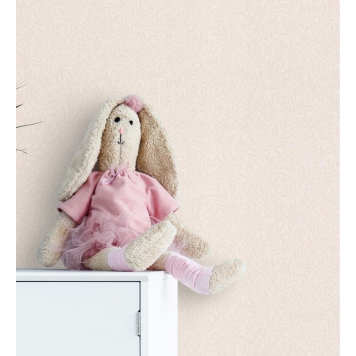 Papel pintado de hojas pequeñas fondo beige - Laurel Lattice 682746