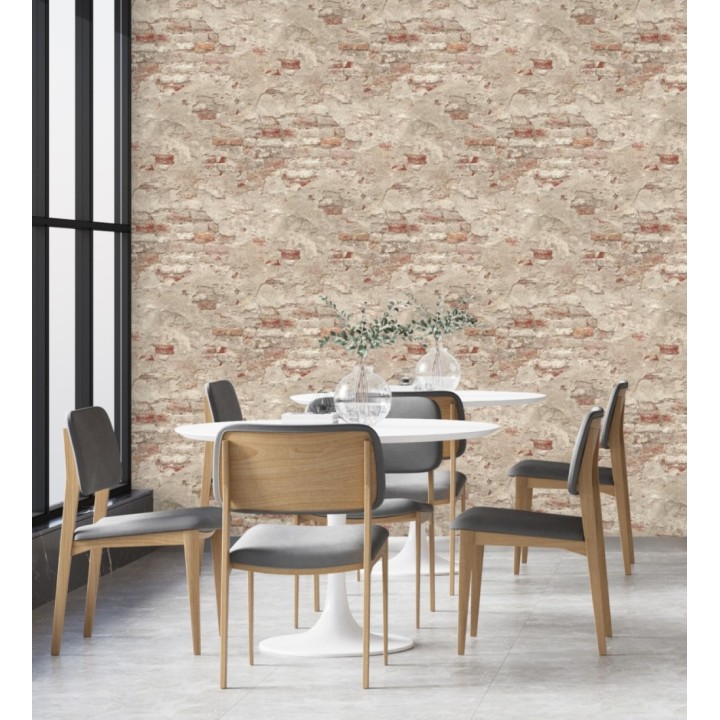 Papel pintado muro de ladrillos con efecto desgastado de estilo industrial - Stockton Street 682759