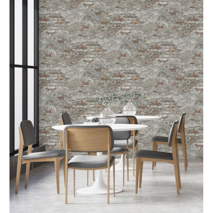 Papel pintado muro de ladrillos con efecto desgastado de estilo industrial - Stockton Street 682760