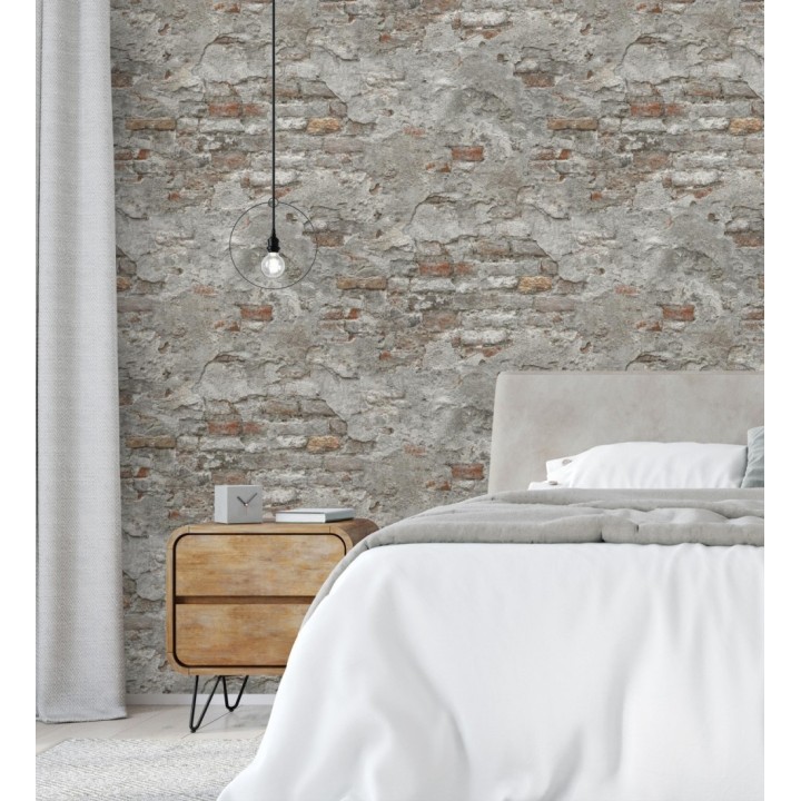 Papel pintado muro de ladrillos con efecto desgastado de estilo industrial - Stockton Street 682760