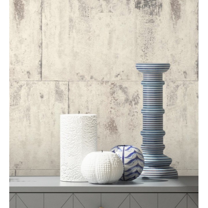 Papel pintado efecto chapa oxidada en bloques - Borg Metal 682766