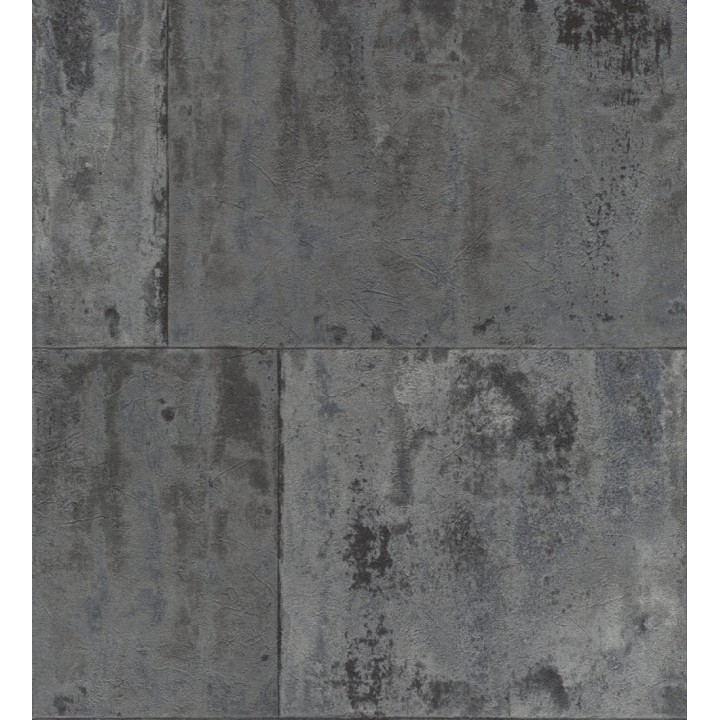Papel pintado efecto chapa oxidada en bloques - Borg Metal 682768