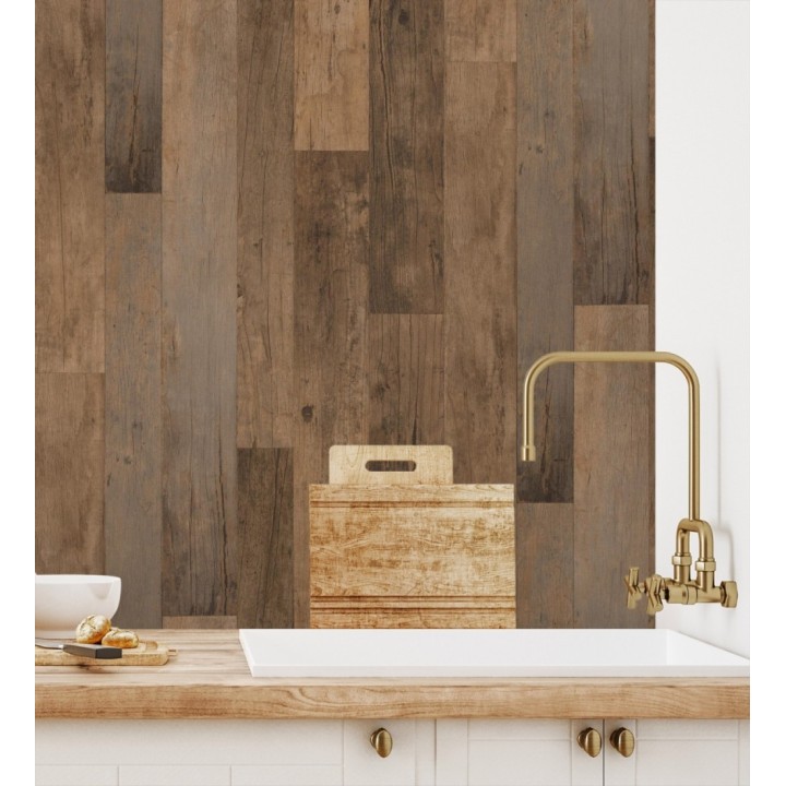 Papel pintado de diseño de madera de embarcadero envejecida de estilo nórdico - Keldan Wood 682770