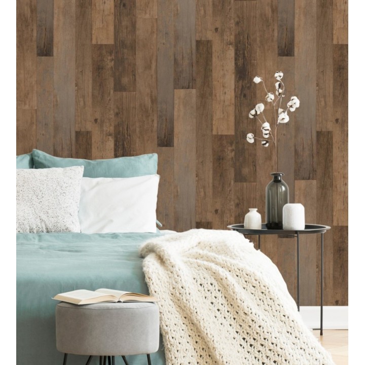 Papel pintado de diseño de madera de embarcadero envejecida de estilo nórdico - Keldan Wood 682770