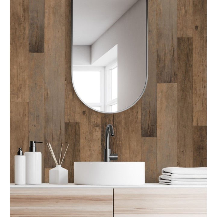 Papel pintado de diseño de madera de embarcadero envejecida de estilo nórdico - Keldan Wood 682770