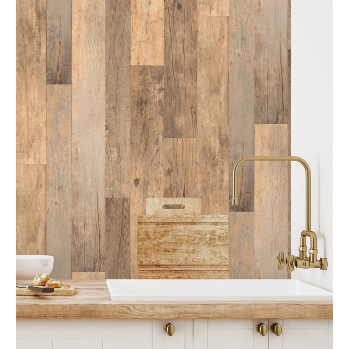 Papel pintado de diseño de madera de embarcadero envejecida de estilo nórdico - Keldan Wood 682771