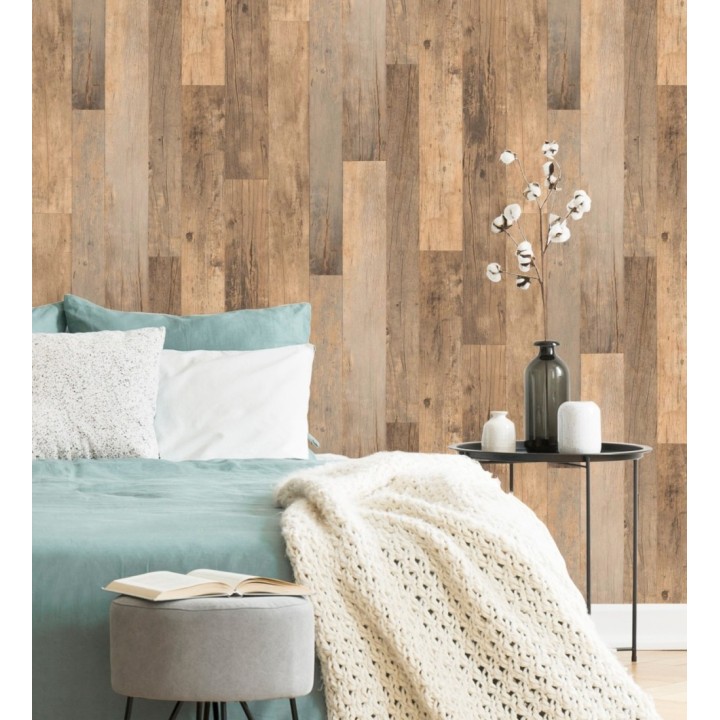 Papel pintado de diseño de madera de embarcadero envejecida de estilo nórdico - Keldan Wood 682771