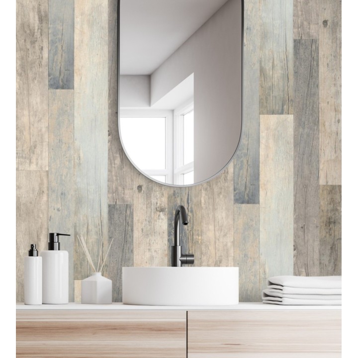 Papel pintado de diseño de madera de embarcadero envejecida de estilo nórdico - Keldan Wood 682772